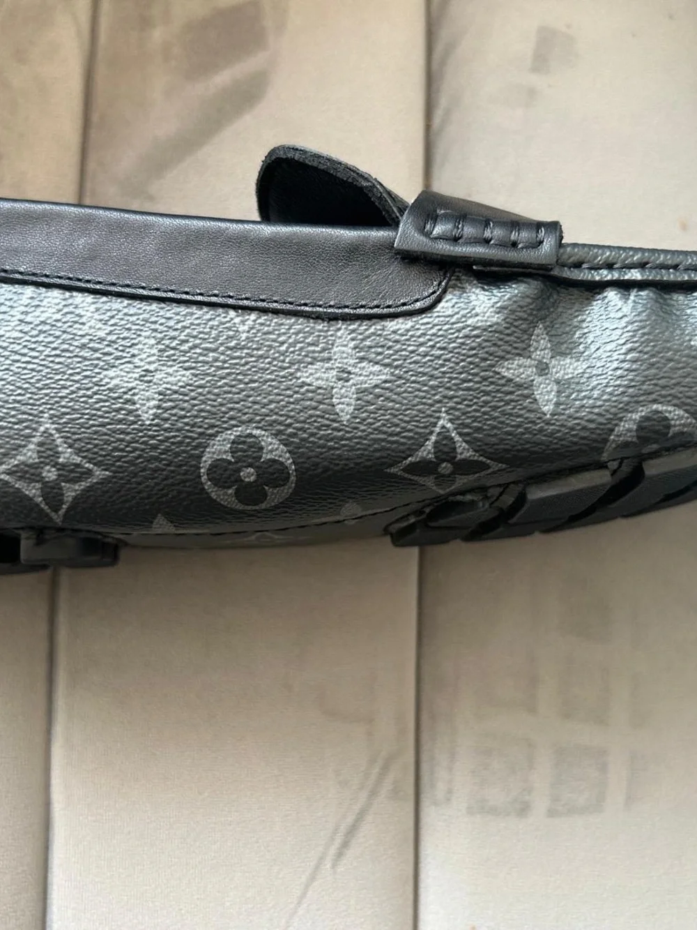 Louis Vuitton Black Monogram Heel Cap with Subtle Logo